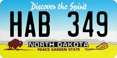 ND license plate HAB349