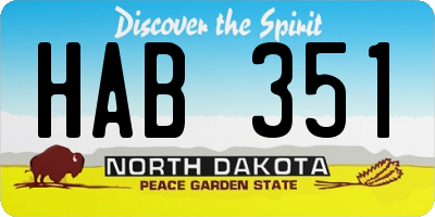 ND license plate HAB351