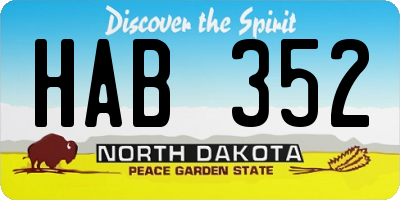 ND license plate HAB352