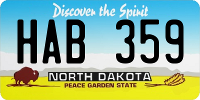 ND license plate HAB359