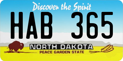 ND license plate HAB365