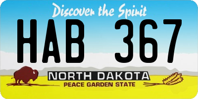 ND license plate HAB367