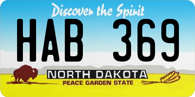 ND license plate HAB369