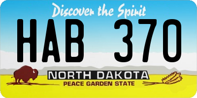 ND license plate HAB370