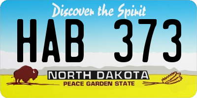 ND license plate HAB373