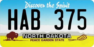 ND license plate HAB375