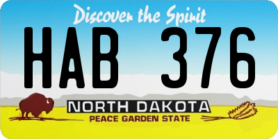 ND license plate HAB376