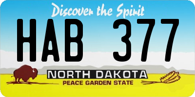 ND license plate HAB377