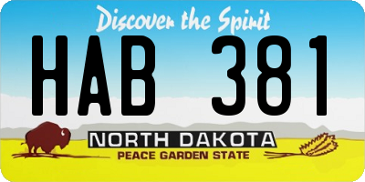 ND license plate HAB381