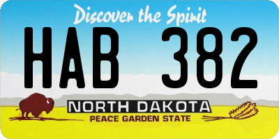 ND license plate HAB382