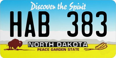 ND license plate HAB383