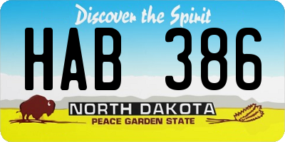 ND license plate HAB386