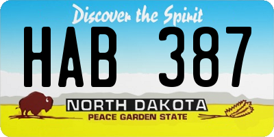 ND license plate HAB387