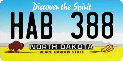 ND license plate HAB388