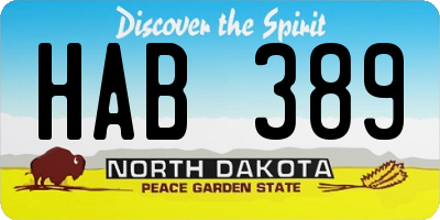 ND license plate HAB389