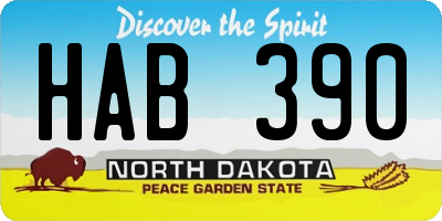 ND license plate HAB390