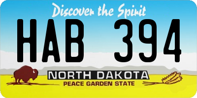 ND license plate HAB394