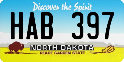 ND license plate HAB397