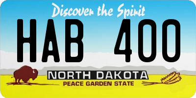 ND license plate HAB400