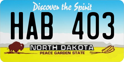 ND license plate HAB403