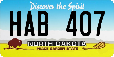 ND license plate HAB407