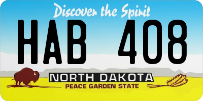 ND license plate HAB408