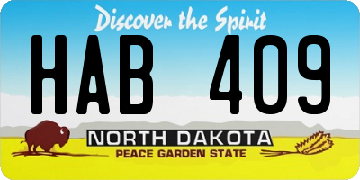 ND license plate HAB409