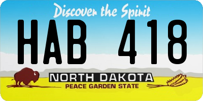 ND license plate HAB418