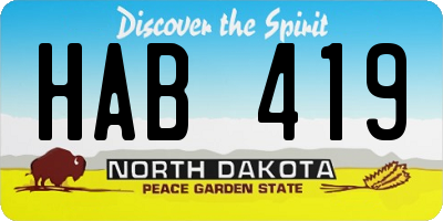 ND license plate HAB419