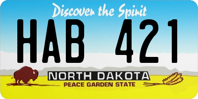 ND license plate HAB421