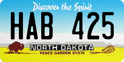 ND license plate HAB425