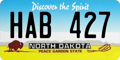 ND license plate HAB427