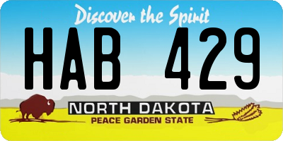 ND license plate HAB429