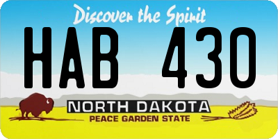 ND license plate HAB430