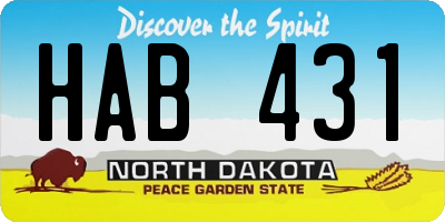 ND license plate HAB431