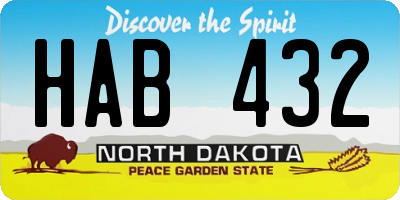 ND license plate HAB432