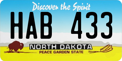 ND license plate HAB433