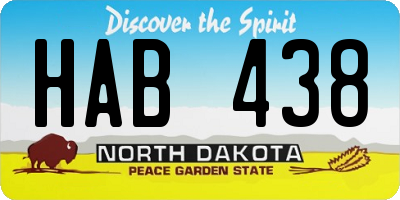 ND license plate HAB438