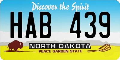 ND license plate HAB439