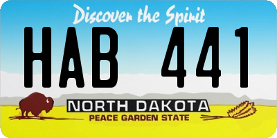 ND license plate HAB441