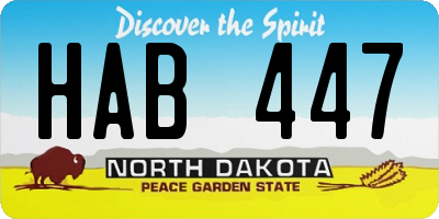 ND license plate HAB447