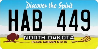 ND license plate HAB449