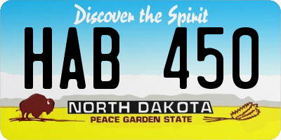 ND license plate HAB450