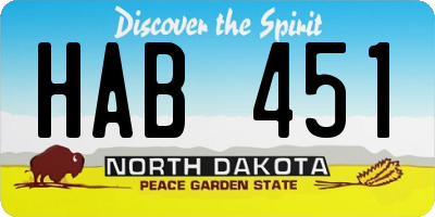 ND license plate HAB451