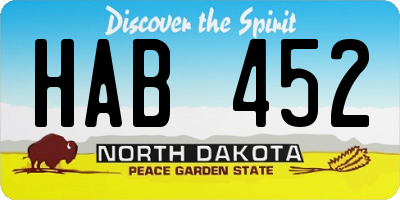 ND license plate HAB452