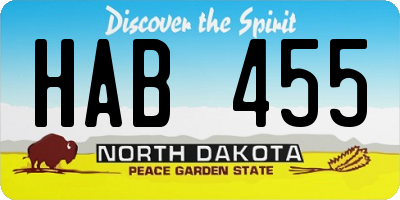 ND license plate HAB455