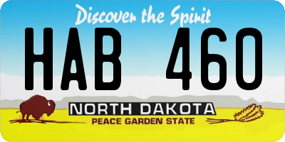 ND license plate HAB460