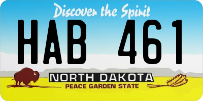 ND license plate HAB461