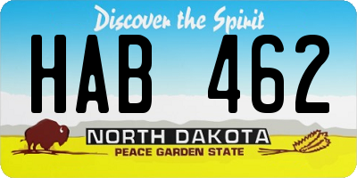 ND license plate HAB462