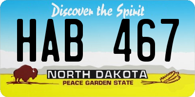 ND license plate HAB467